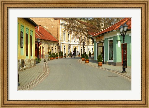 Framed Main Street, Tokaj, Hungary Print