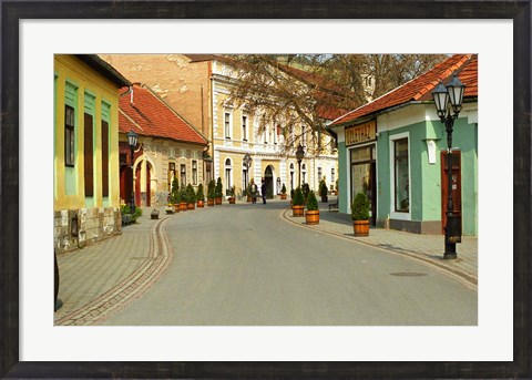 Framed Main Street, Tokaj, Hungary Print