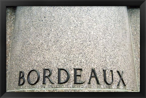 Framed Foot Pedestal of Statue, Bordeaux City Print