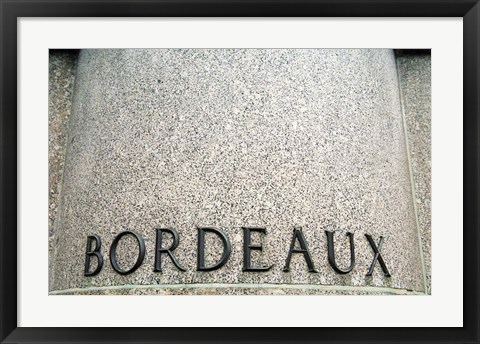Framed Foot Pedestal of Statue, Bordeaux City Print