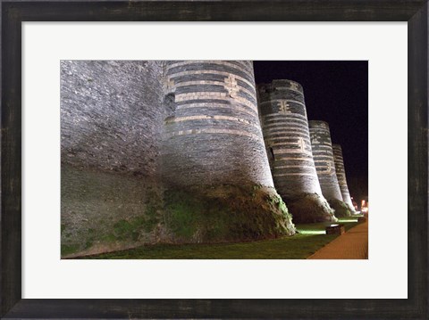 Framed Chateau d&#39;Angers Castle at Night Print