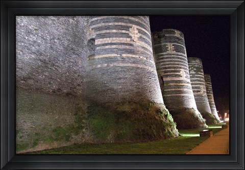Framed Chateau d&#39;Angers Castle at Night Print
