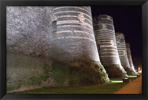 Framed Chateau d&#39;Angers Castle at Night Print