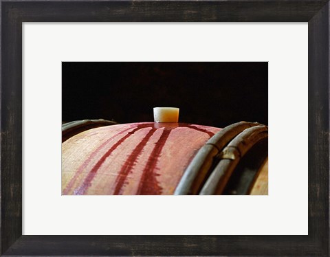 Framed Red Wine in Oak Barrel at Lucien Muzard Print