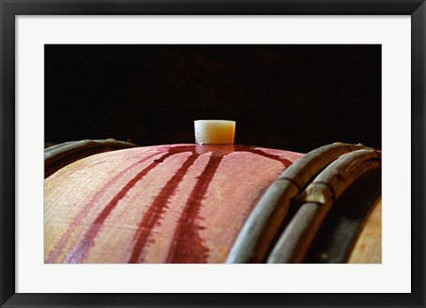 Framed Red Wine in Oak Barrel at Lucien Muzard Print