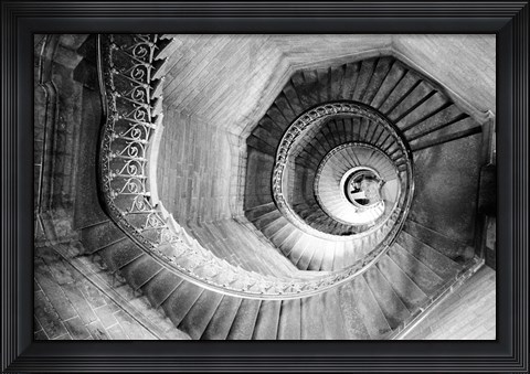 Framed Traboule Staircase, Lyon, France Print