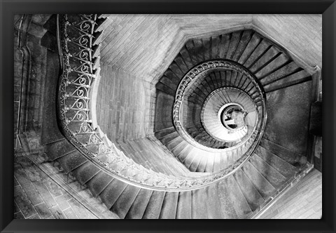 Framed Traboule Staircase, Lyon, France Print