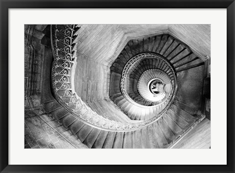 Framed Traboule Staircase, Lyon, France Print