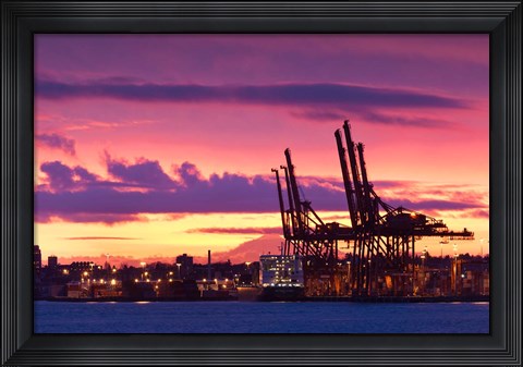 Framed Cargo Cranes, Port of Vancouver Print