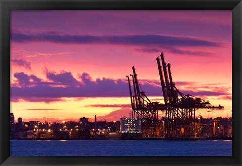 Framed Cargo Cranes, Port of Vancouver Print