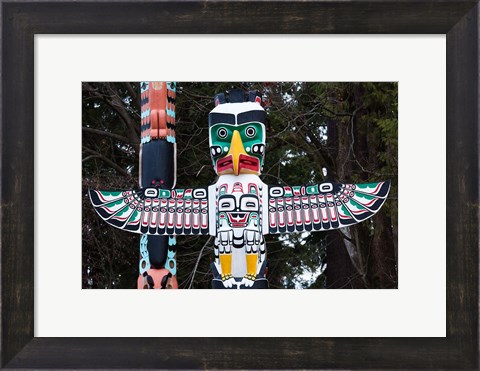 Framed British Columbia First Nation Totems Print