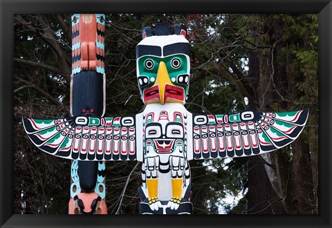 Framed British Columbia First Nation Totems Print