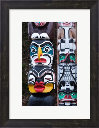 Framed First Nation Totems Print