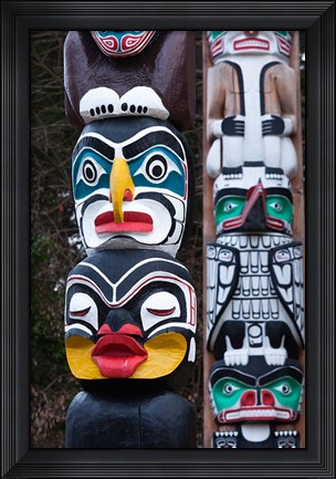 Framed First Nation Totems Print
