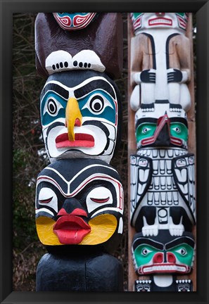 Framed First Nation Totems Print