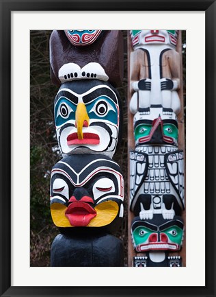 Framed First Nation Totems Print