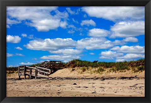 Framed Boardwalk at Martinique Beach Print