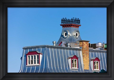 Framed Colorful House, Quebec City, Canada Print