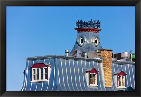 Framed Colorful House, Quebec City, Canada Print