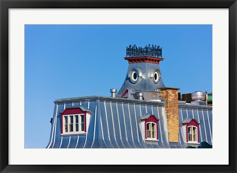 Framed Colorful House, Quebec City, Canada Print