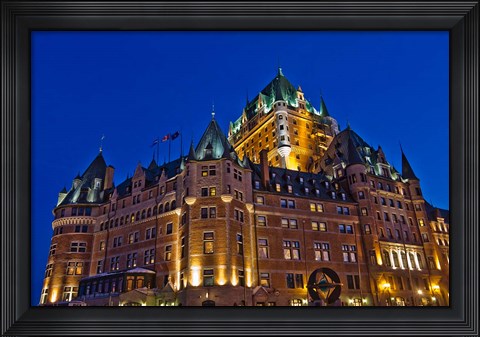Framed Chateau Frontenac Hotel at Night Print