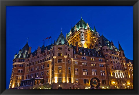 Framed Chateau Frontenac Hotel at Night Print