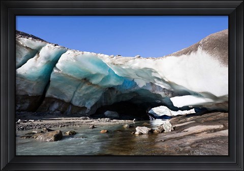 Framed Ice Cave in the Glacier of Schlatenkees Print