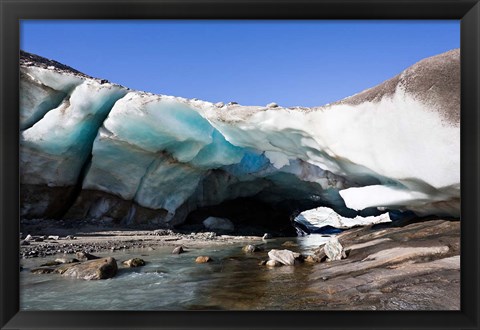 Framed Ice Cave in the Glacier of Schlatenkees Print