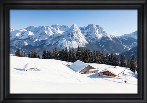 Framed Mieminger Mountains in Winter Print