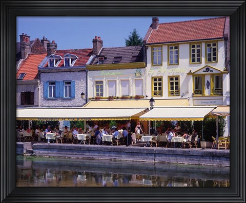 Framed Amiens Built on Waterways and Canals, France Print