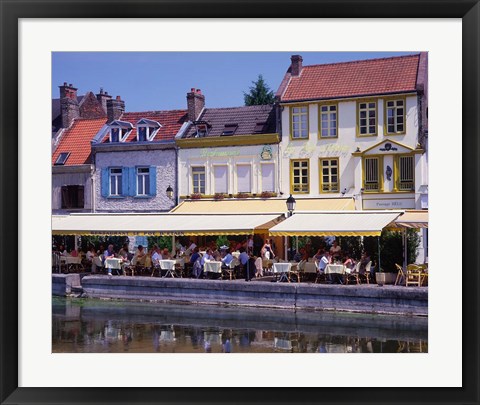 Framed Amiens Built on Waterways and Canals, France Print