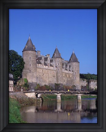 Framed Josselin Chateau and River Oust, Brittany, France Print