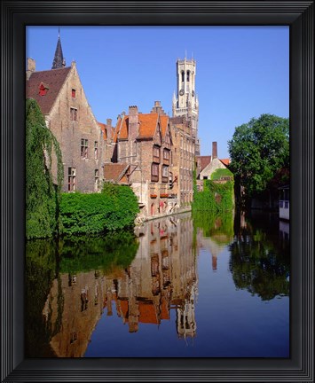 Framed Belfry and Rosary Quay, Belgium Print