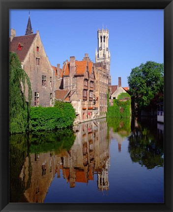 Framed Belfry and Rosary Quay, Belgium Print