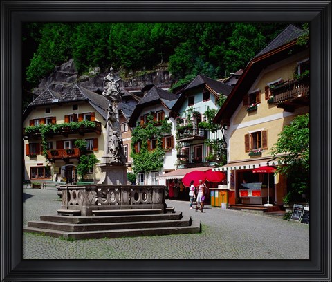 Framed Village of Hallstatt, Salzkammergut, Austria Print