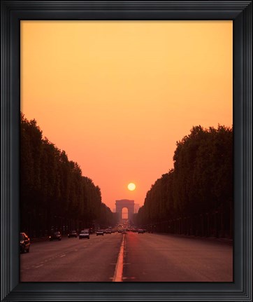 Framed Arc de Triomphe at Sunset, Paris, France Print