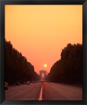 Framed Arc de Triomphe at Sunset, Paris, France Print