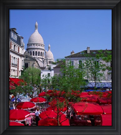 Framed Place Du Tertre, Montmartre, Paris, France Print