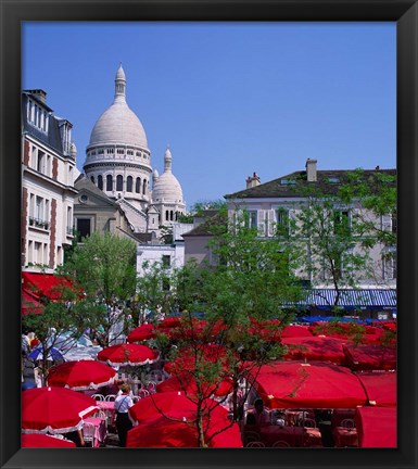 Framed Place Du Tertre, Montmartre, Paris, France Print