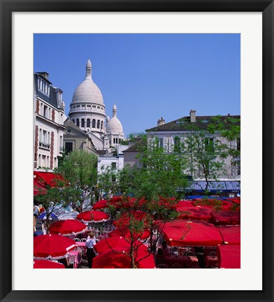 Framed Place Du Tertre, Montmartre, Paris, France Print