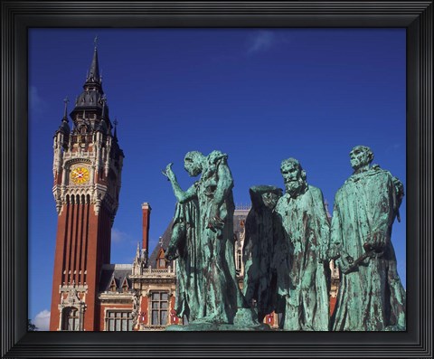 Framed Town Hall and Six Burghers, Calais, France Print