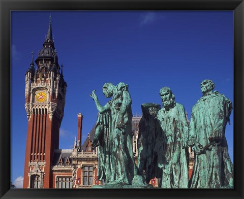 Framed Town Hall and Six Burghers, Calais, France Print