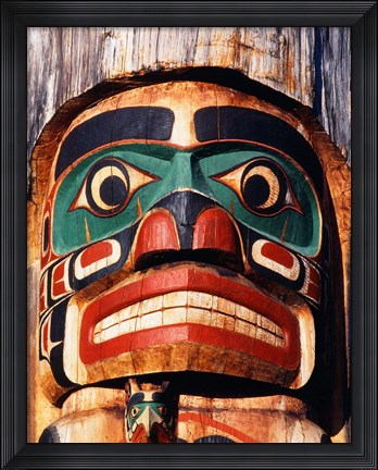 Framed Totem Pole,Vancouver Island Print