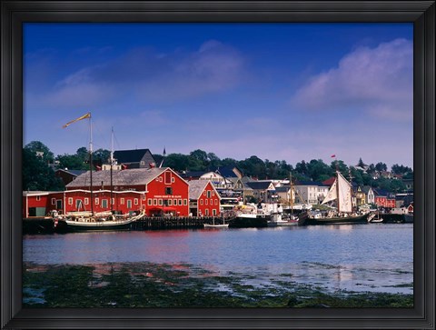 Framed Atlantic Fisheries Museum and Lunenburg Harbor Print