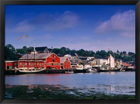 Framed Atlantic Fisheries Museum and Lunenburg Harbor Print