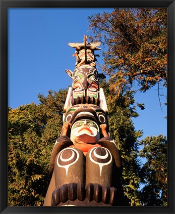 Framed Native American Totem Pole Print