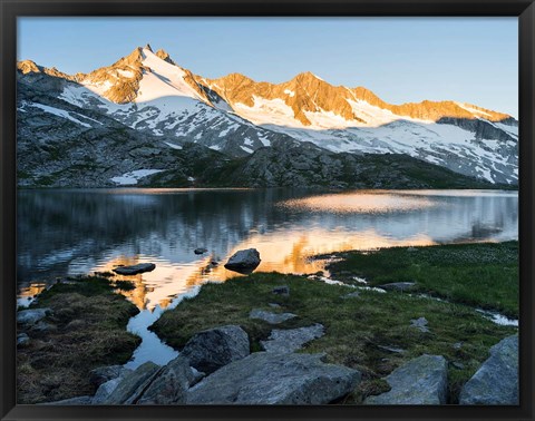 Framed Sunrise at Lake Gerlos Print