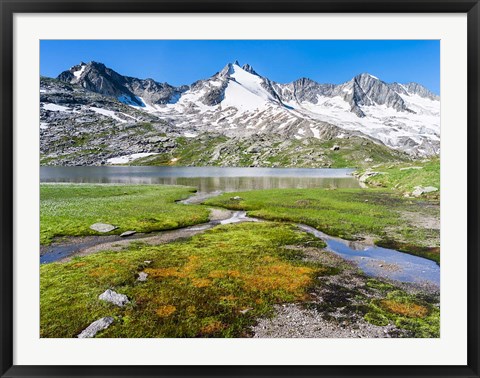 Framed Reichenspitz Mountains and Lake Gerlos Print