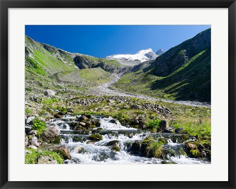 Framed Valley Wildgerlos with Mt Reichenspitze Print