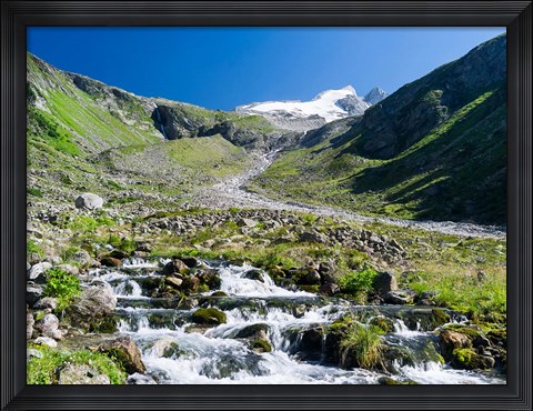 Framed Valley Wildgerlos with Mt Reichenspitze Print